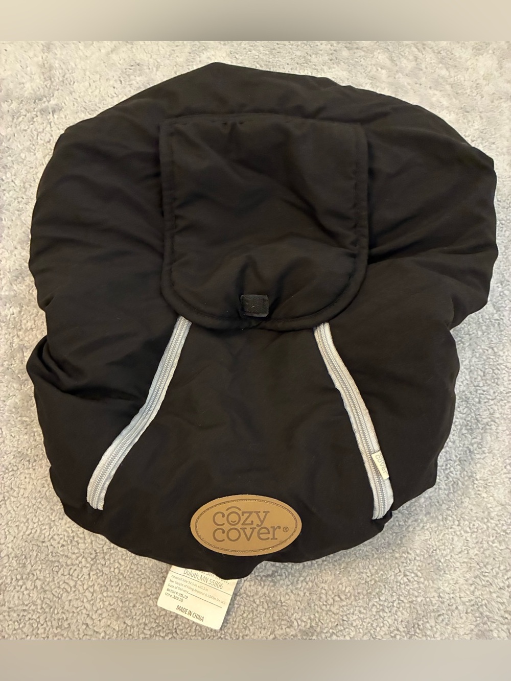 Black Cozy Cover for Infant Car Seat
